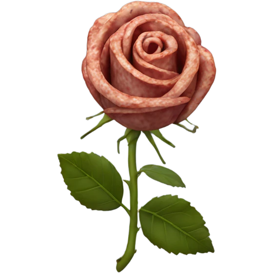 Rose made with salami emoji