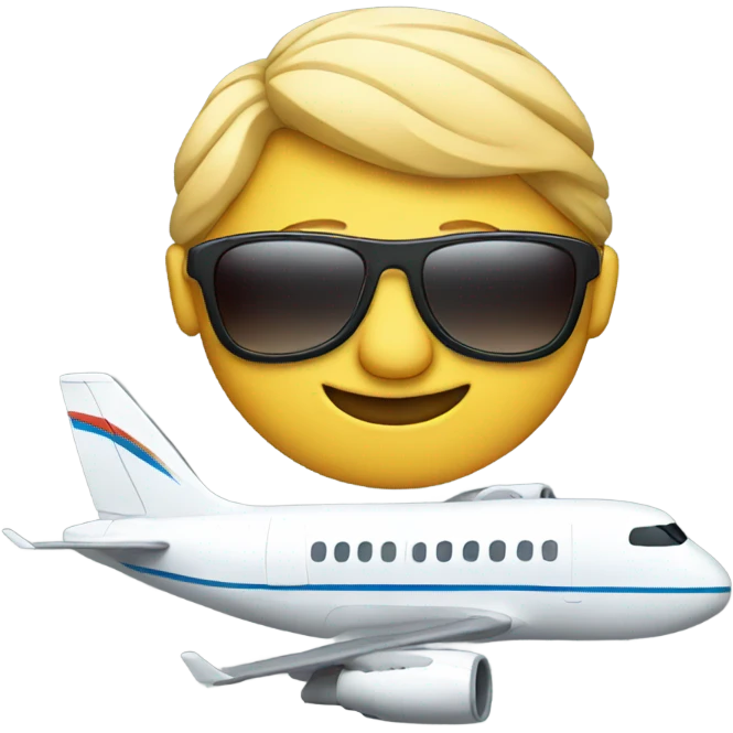 Airplane with sunglasses on emoji