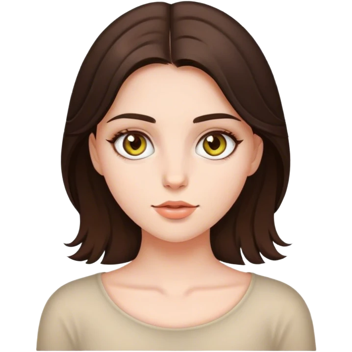 brunette girl with hazel eyes  emoji