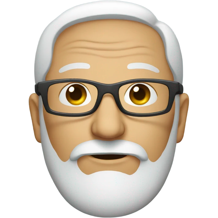 Old bearded man in glasses indoors emoji