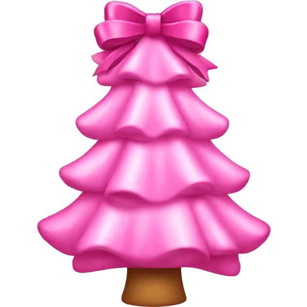 Pink Christmas tree with bows emoji