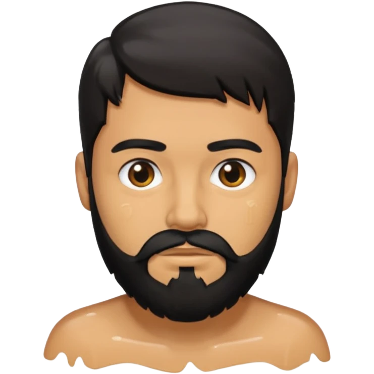 Man with black beard that is wet from eating vaginas emoji