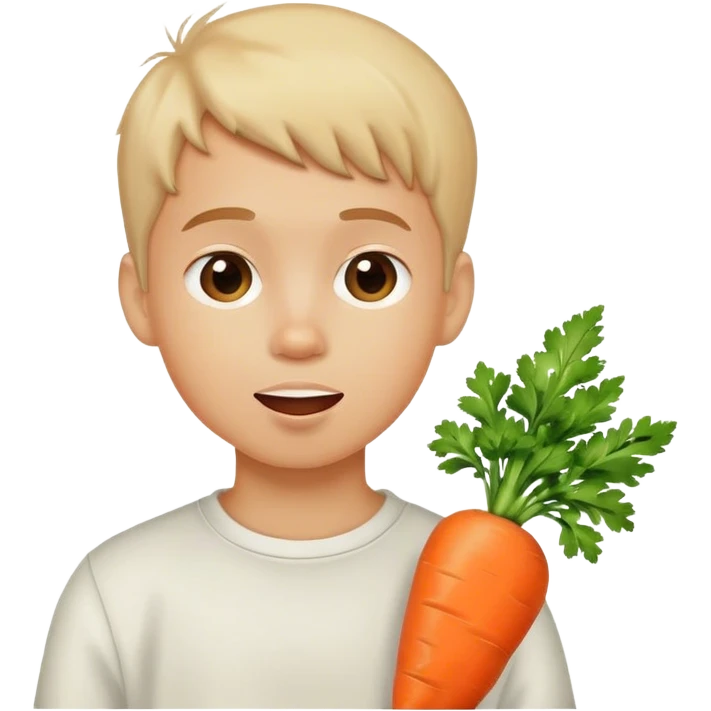 Boy eats carrot emoji