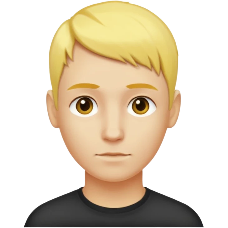 Gözlük yok saçları sarı renk sağ taraf saç kesimi sıfır emoji