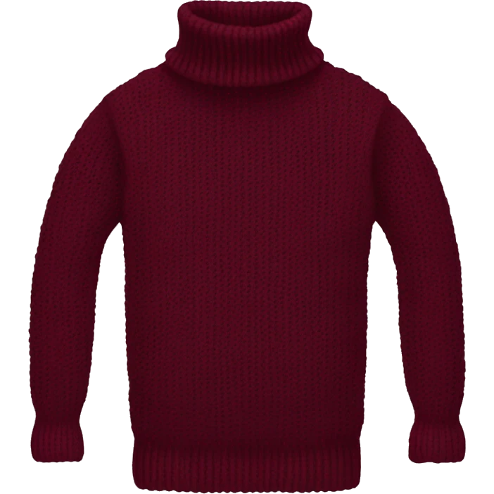 Burgundy knitted turtleneck sweater emoji