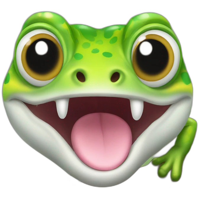 gecko with tongue hanging out emoji
