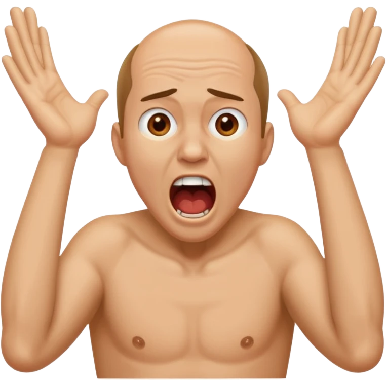 Guy with both hands on his neck and he is screaming emoji
