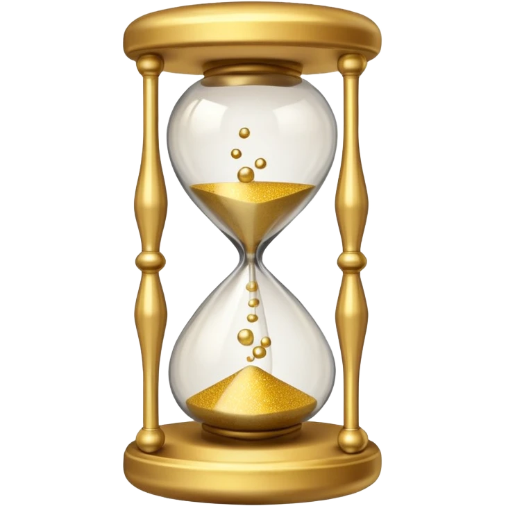 Hourglass with golden small marbles emoji