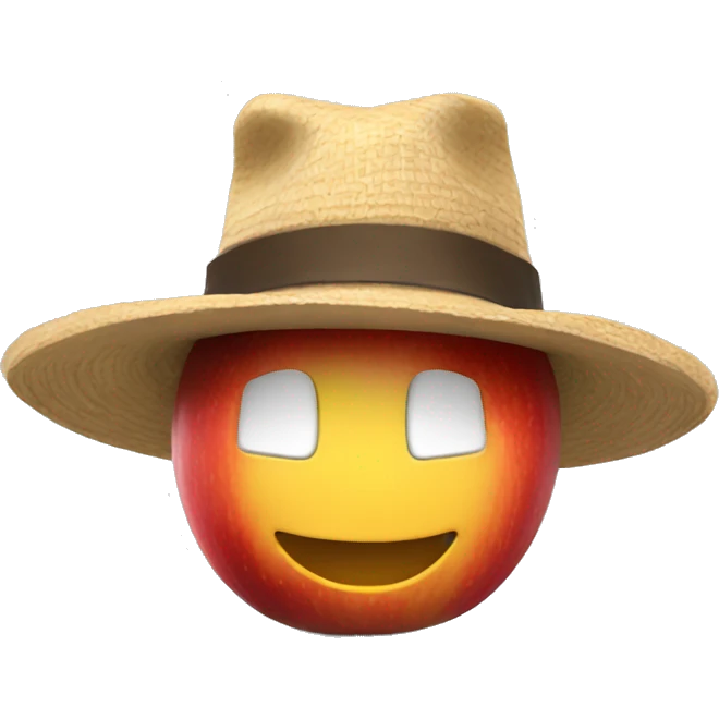 Apple with roblox hat emoji