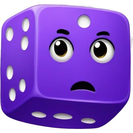 purple dice with an angry face emoji