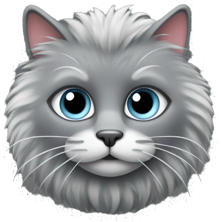 Gray cat with a pom pom emoji