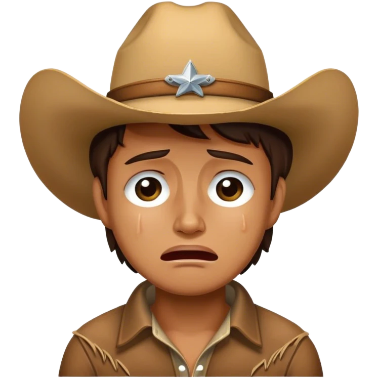 Crying in a cowboy hat  emoji