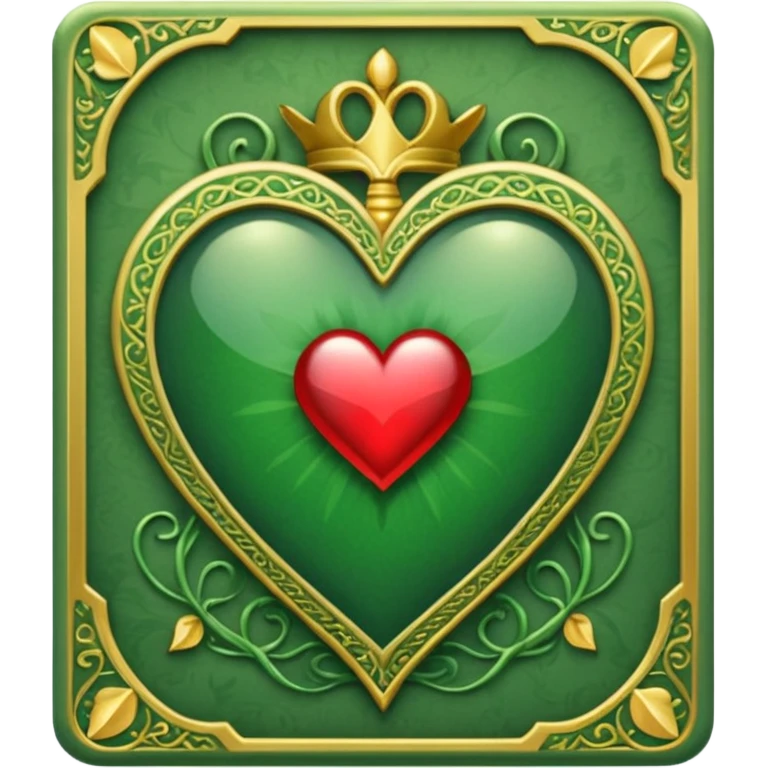 GREEN VALENTINES TAROT CARD DECK WITH HEART ON IT emoji