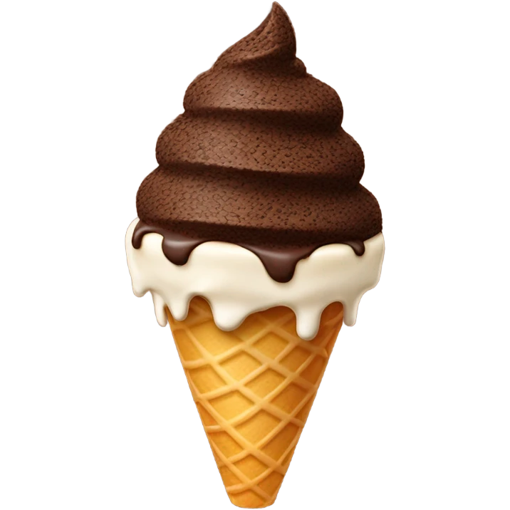 Chocolate ice cream emoji