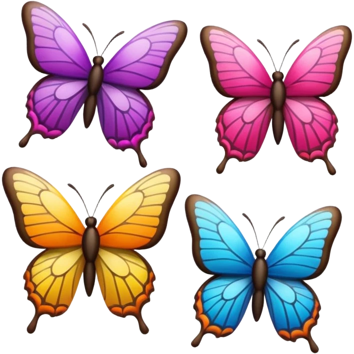 mariposas aesthetic de colores emoji