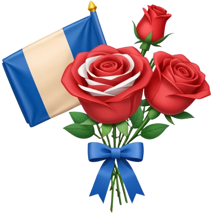 SPAM MEAT rose bouquet wrapped in french flag and bow emoji