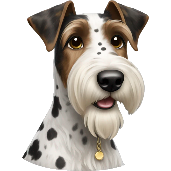 Black and white spotted Irish terrier emoji