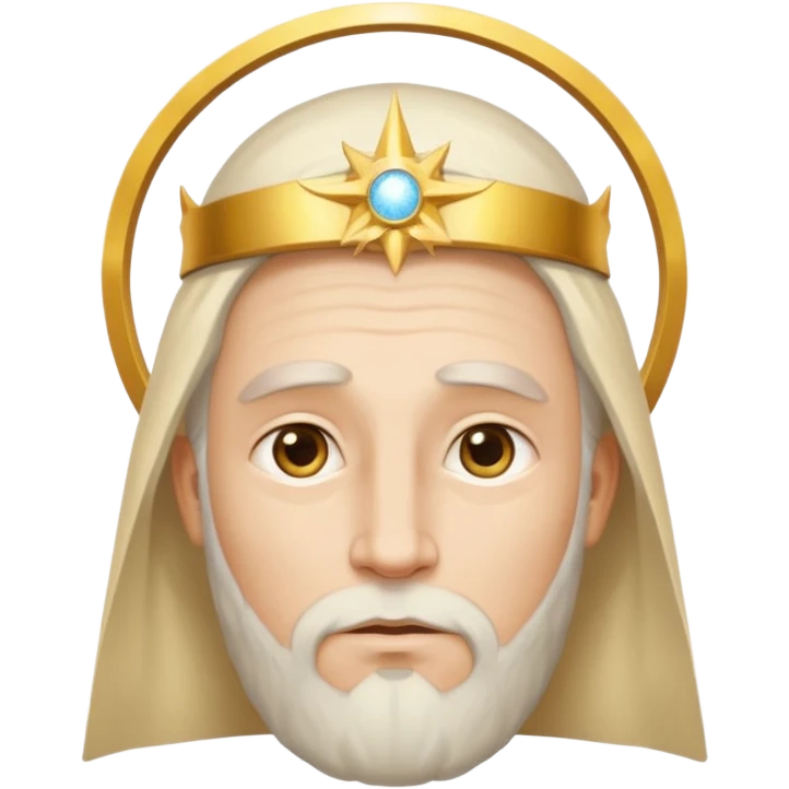 God the Father as a celestial, fatherly face with a golden halo and kind eyes emoji