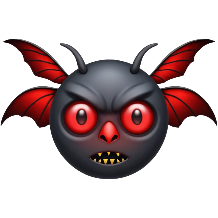 Create a scary emoji of the mothman with bright red eyes emoji
