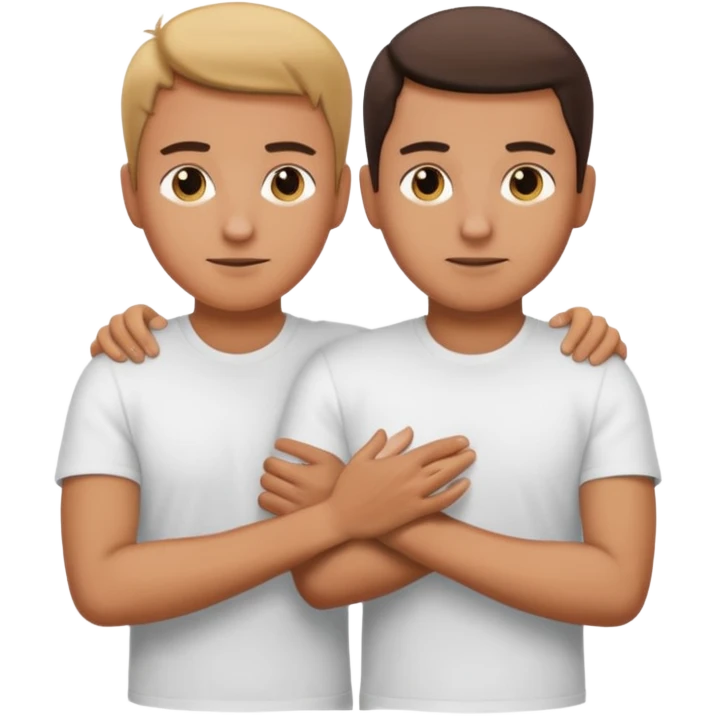 a situation in which one person is pushing the other with his hands behind him emoji