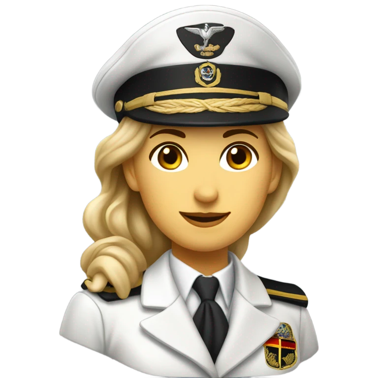 German Ship Captain Woman white Uniform  emoji