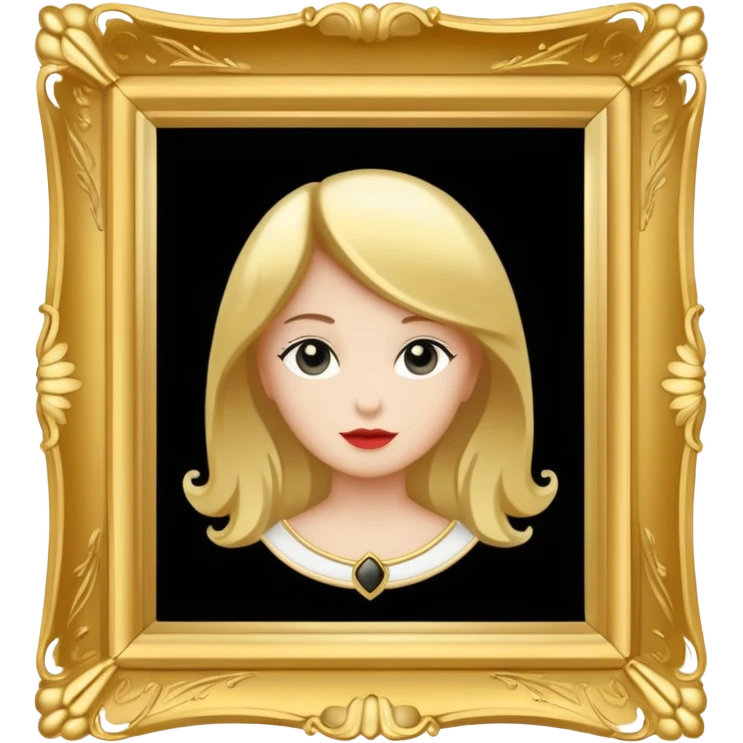 vintage black and white photo in gold fancy photo frame emoji