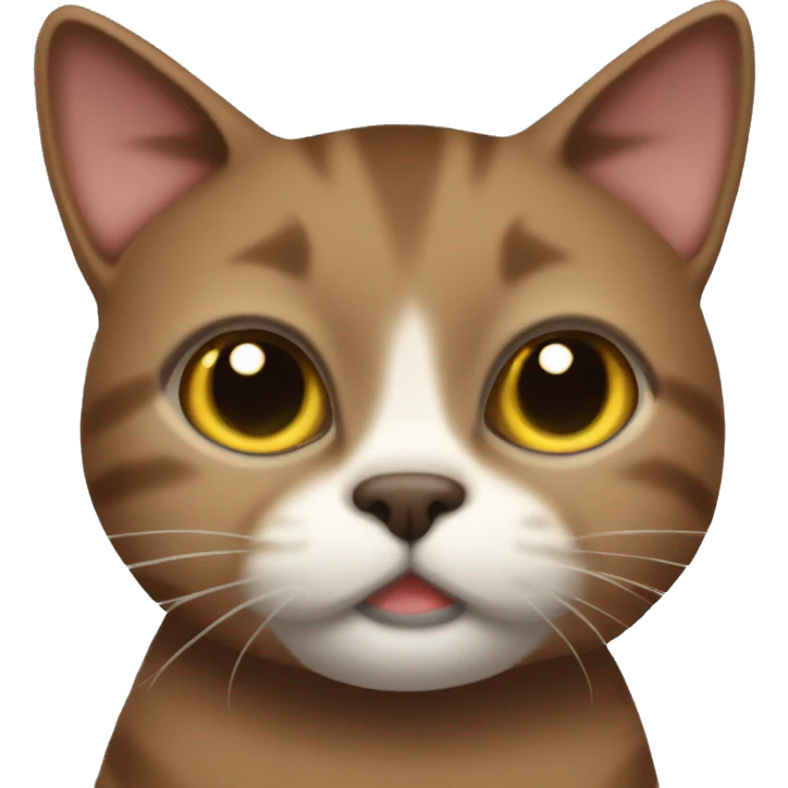 Brown short stubby cat emoji