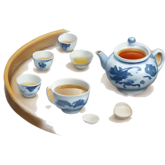 chinese tray with tea emoji