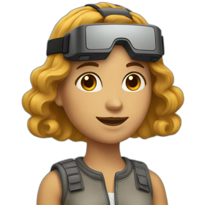 Femme qui fait de la VR emoji