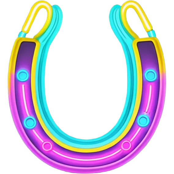 Neon horseshoe emoji