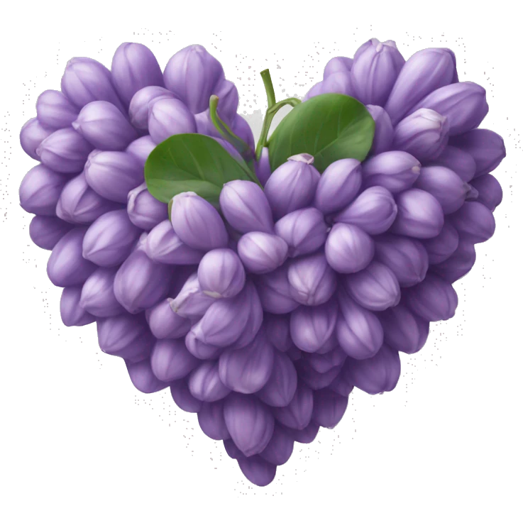 lilac heart adorned with garlic garland emoji