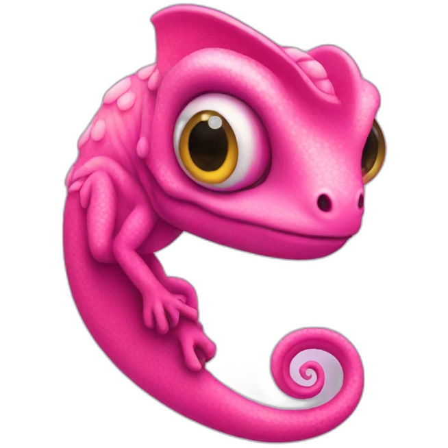 Pink chameleon emoji