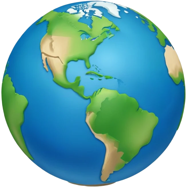 Minimalist Earth globe with landmasses shaped like 812 and also with "812" text written across the globe, iOS emoji style emoji
