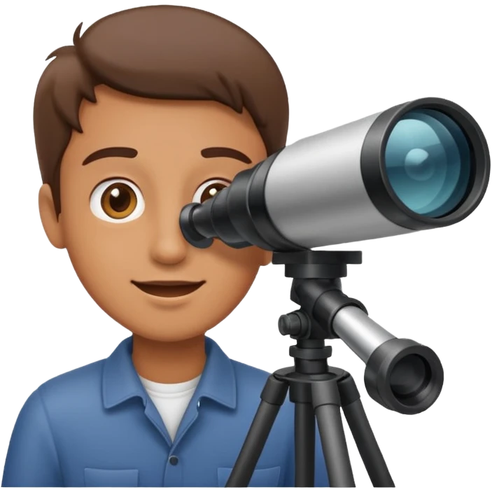happy person looking through a telescope emoji