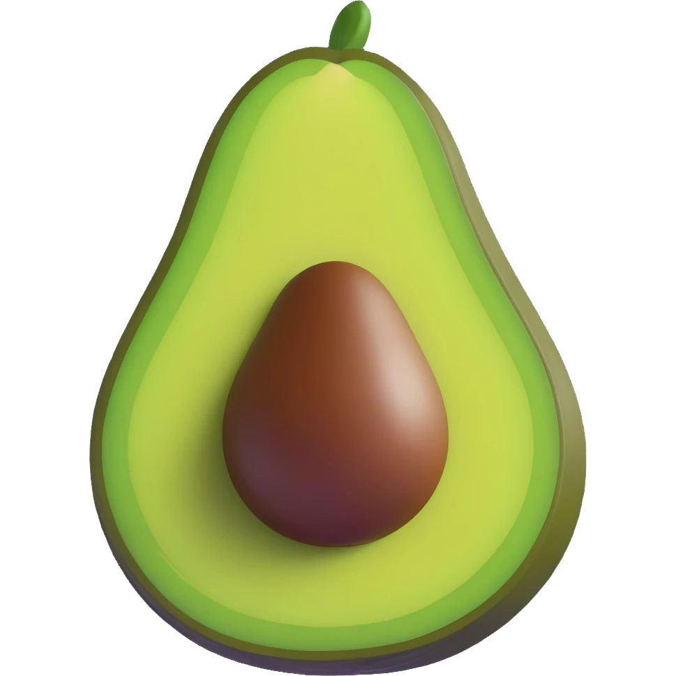 whole avocado with green exterior skin emoji