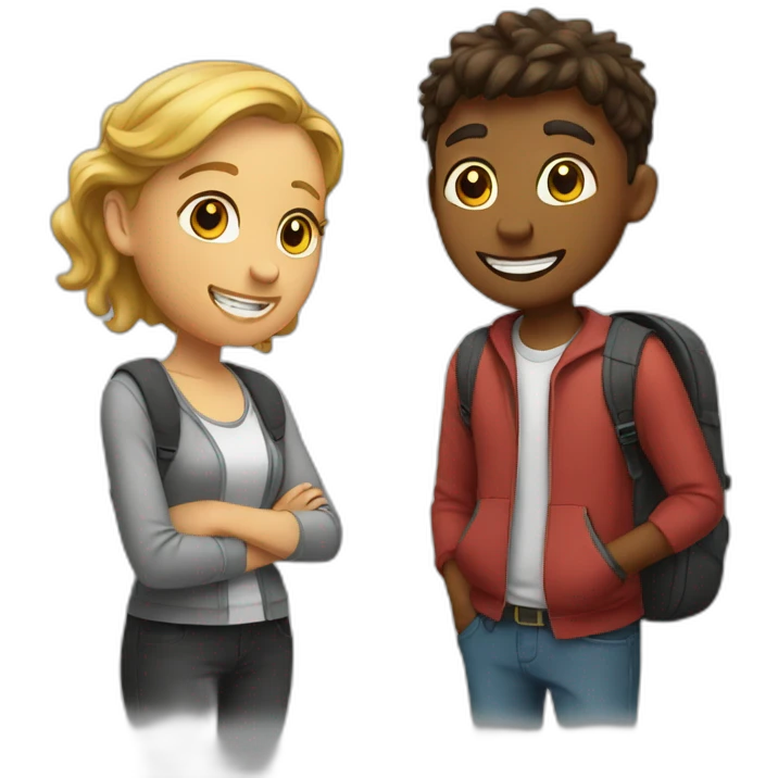 two students talking emoji
