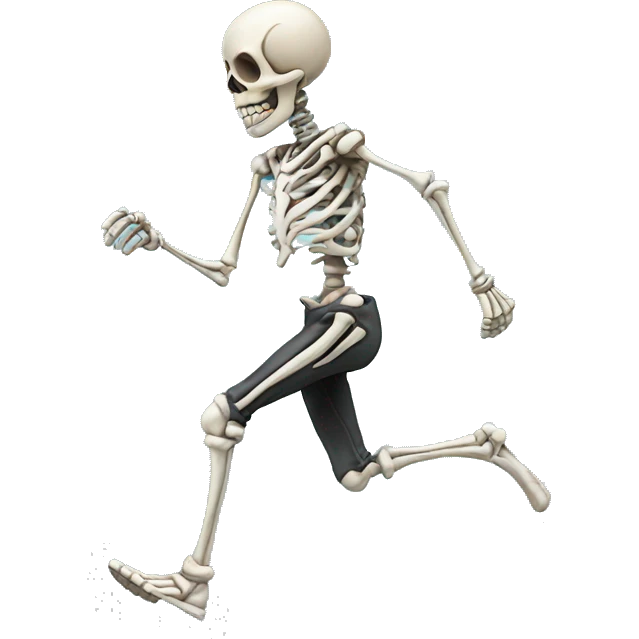 skeleton going for a run emoji
