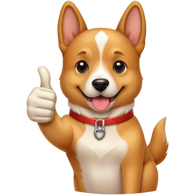 Dog doing thumbs up emoji