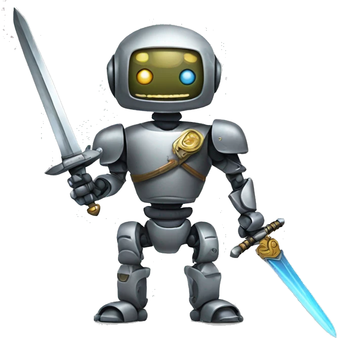 robot with sword emoji