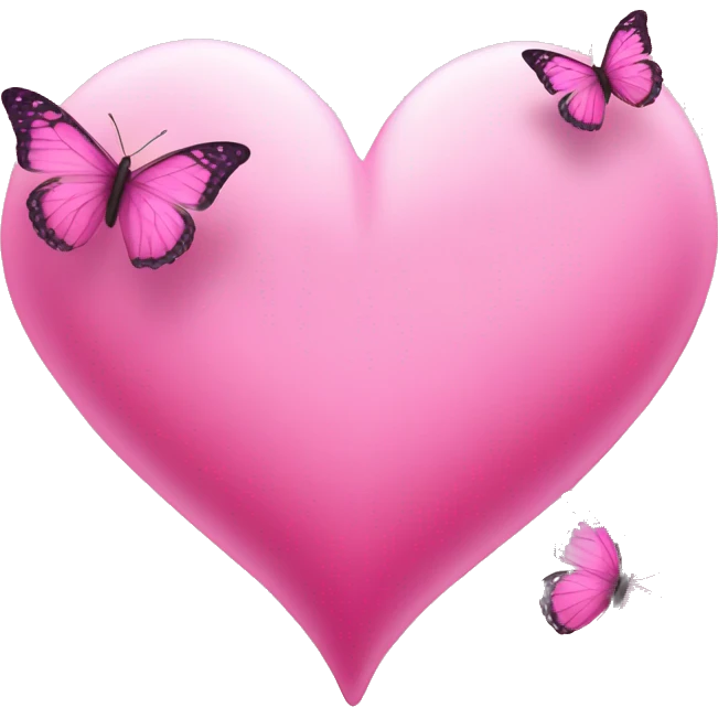 pink heart + butterflies emoji