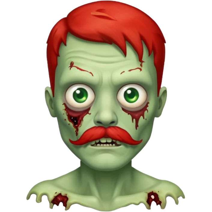 zombie with red mustache emoji