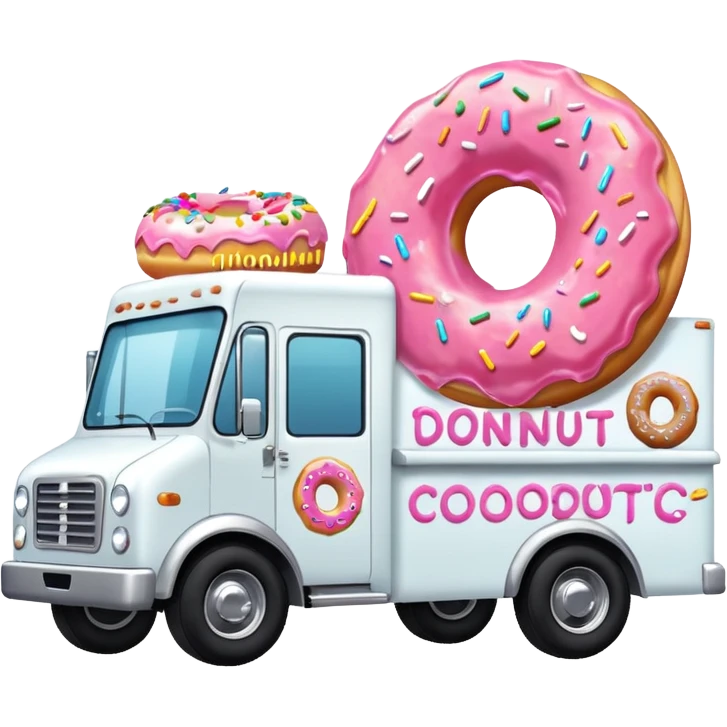 big donut truck with donut decals, frosting decals and sprinkle decals emoji