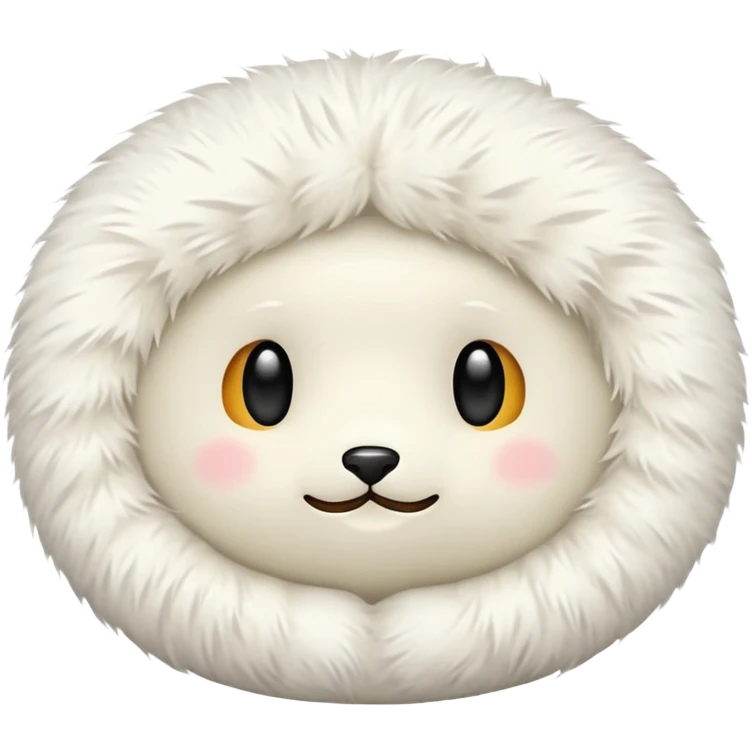white round pillow made out of fur emoji