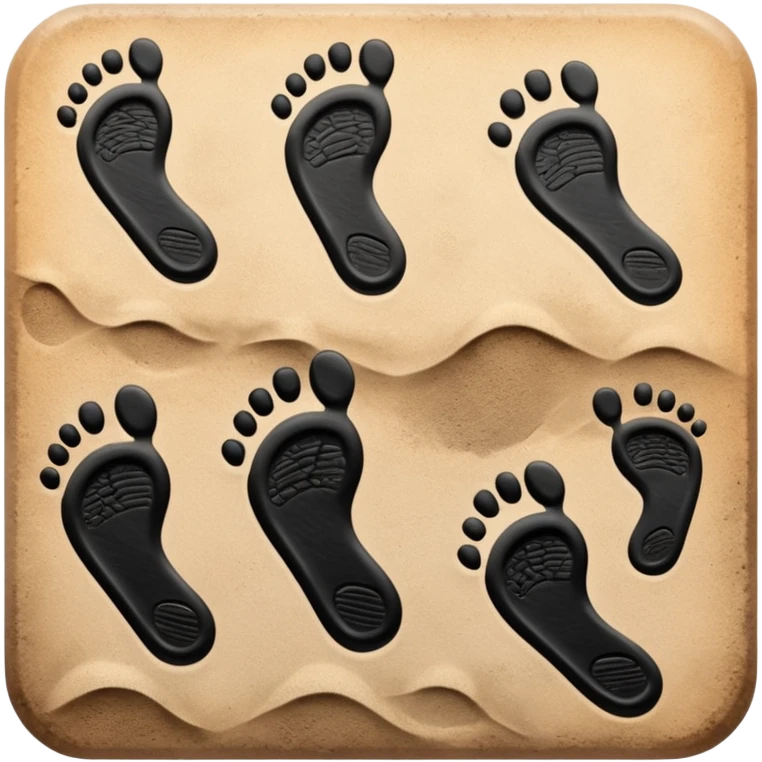 black footprints on white background emoji