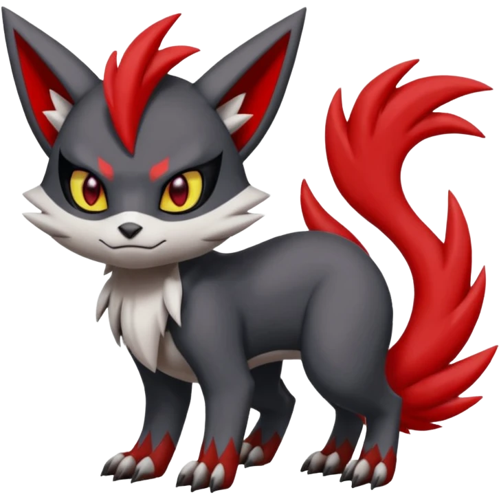 Zangoose-Meloetta-Litten-Guilmon-Darkrai-Pokémon-Fakémon-fusion-hybrid-creature with big claws emoji