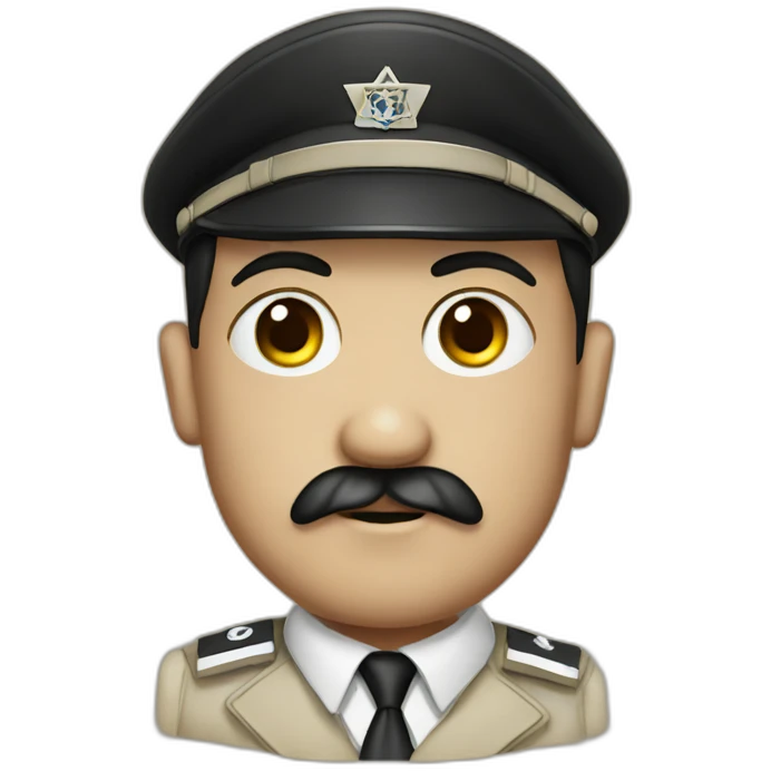 hitler wearing israel emoji