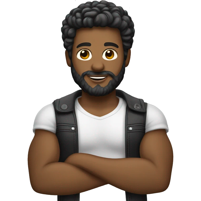 boneco moreno de cabelo preto cacheado e de corpo inteiro emoji
