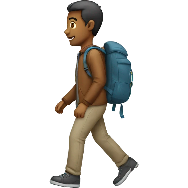 man walking with backpack emoji