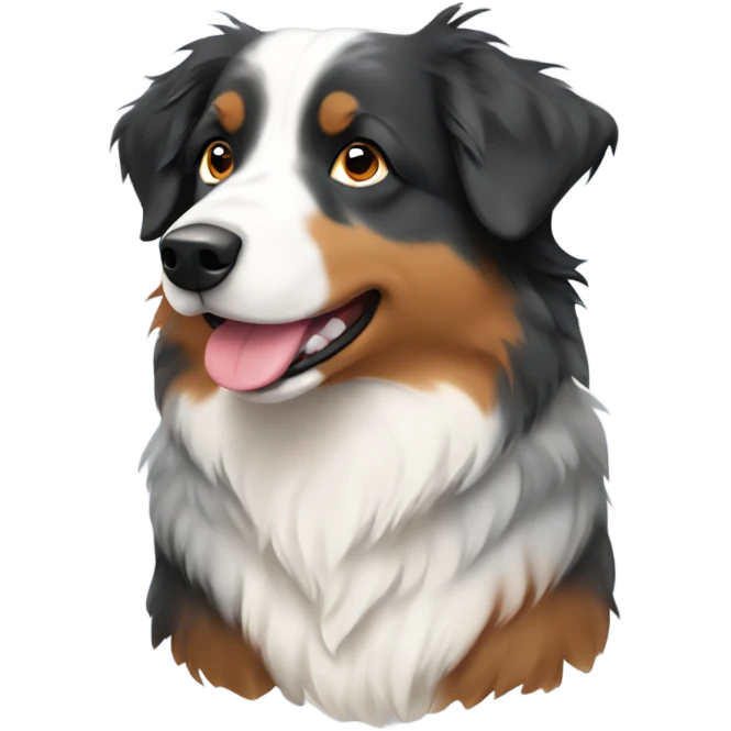 Heart with colors of an Australian shepherd in it emoji
