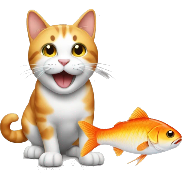 Cat and fish combined  emoji